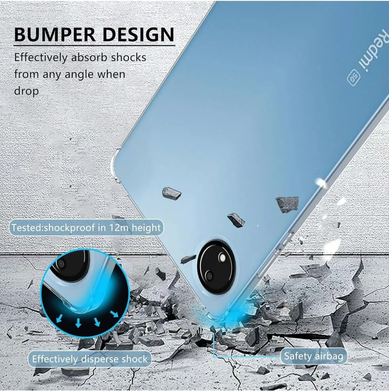 DL3 Mobilak Case For Xiaomi Redmi Pad SE 8.7 Inch, SM-X110/X115/X117, Ultra Thin Silicone Shockproof Back Shell, HD TPU Protective Cover - Clear