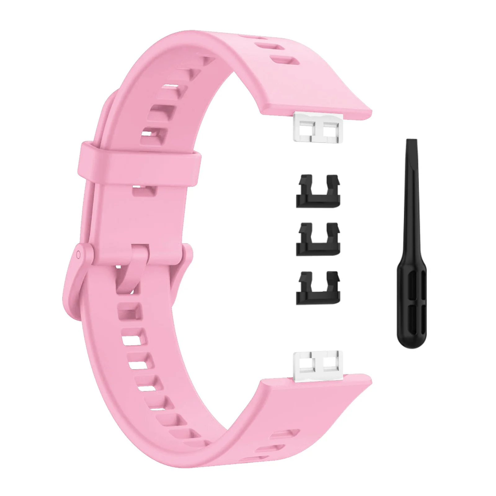 DL3 Mobilak Silicone Strap for Huawei Watch Fit, Soft Band Ultra-Light Waterproof Durable Adjustable Replacement Wristband - Pink