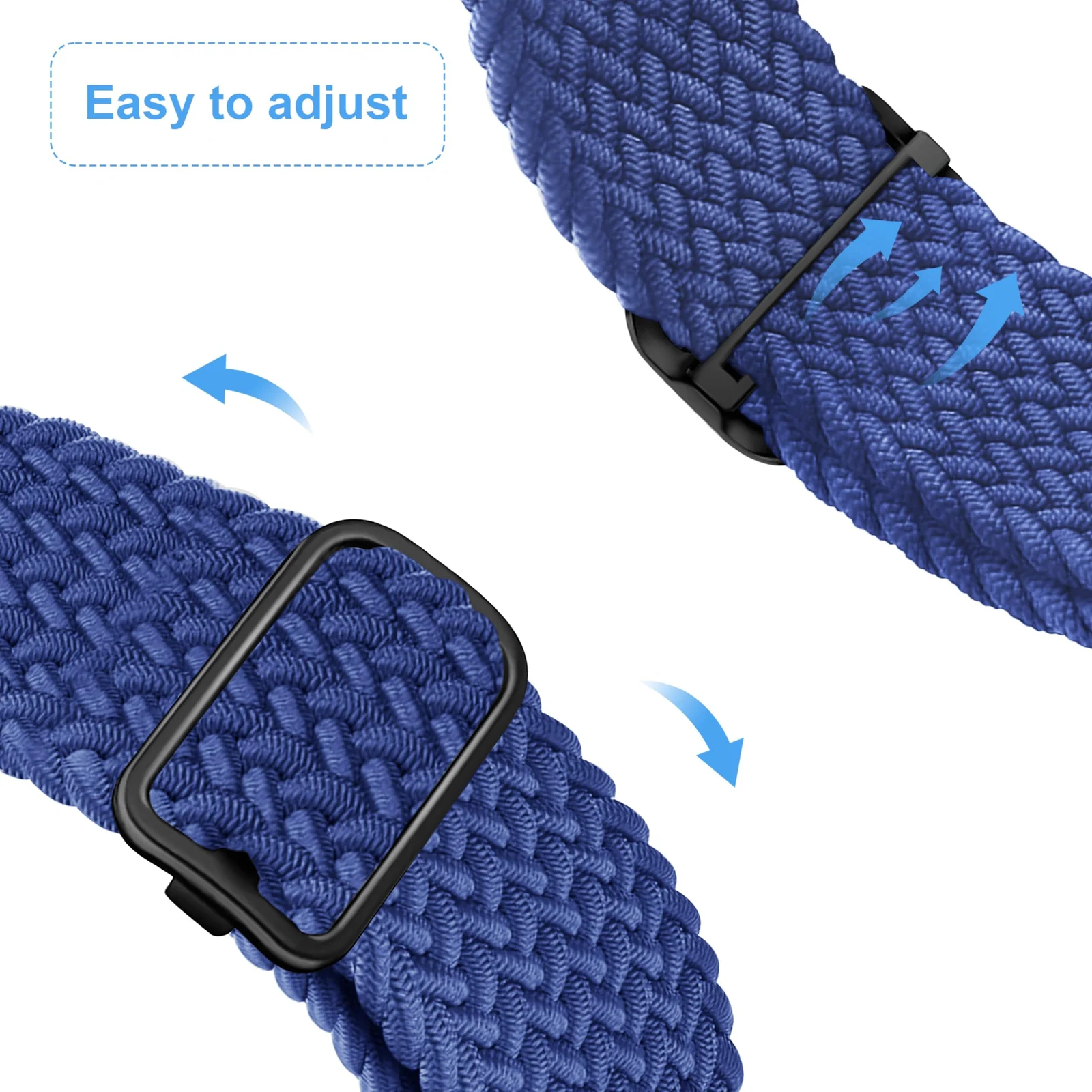 DL3 Mobilak Replacecment Band Compatible with Huawei Watch Fit 3 for Women Men, Adjustable Braided Bands Straps Elastics Sport Wristband Nylon Band for Huawei Watch Fit 3 Strap - Blue