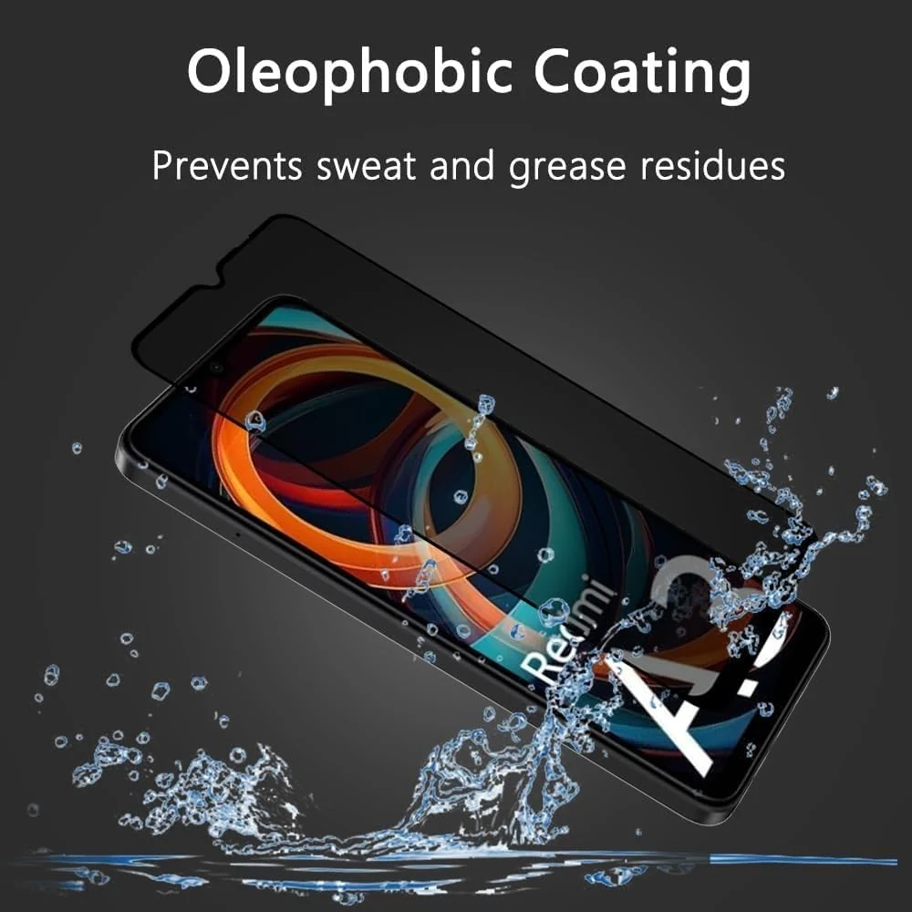 DL3 Mobilak Privacy Full Glass Screen Protector For Xiaomi Redmi A3 - Black
