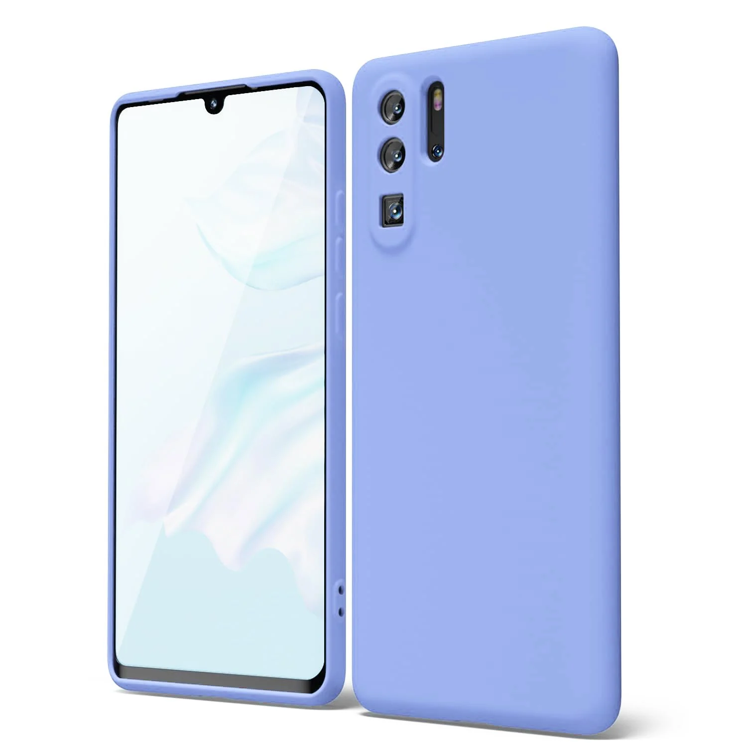 DL3 Mobilak Soft Silicone Protective Case for Huawei P30 Pro with Microfiber Lining and Shockproof Design - Baby Blue