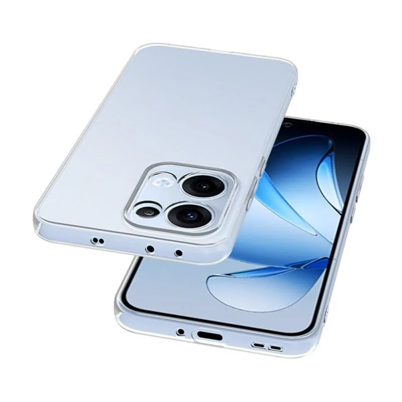 DL3 Mobilak Case Compatible with OPPO Reno 13 5G, Case Crystal Soft TPU Gel Case Flexible Silicone Anti-Scratch Camera Protection TPU Cover - Clear