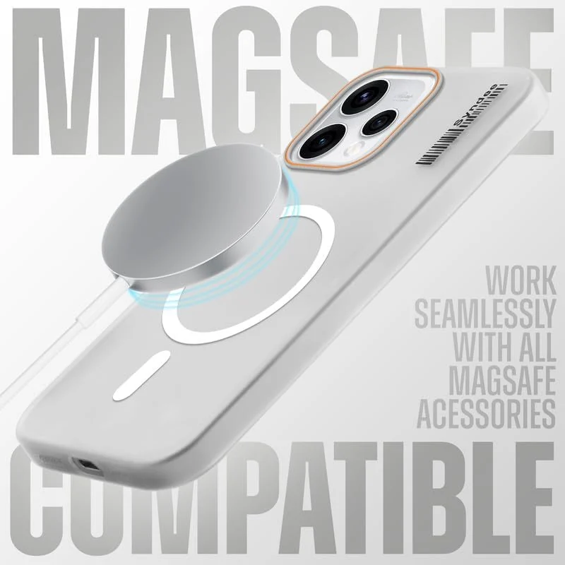 DL3 Mobilak Translucent Matte Case for OPPO Reno 15 5G (OPPO Reno15), Compatible with MagSafe accessories, Shock-absorbing protection, Integrated ring holder - Clear