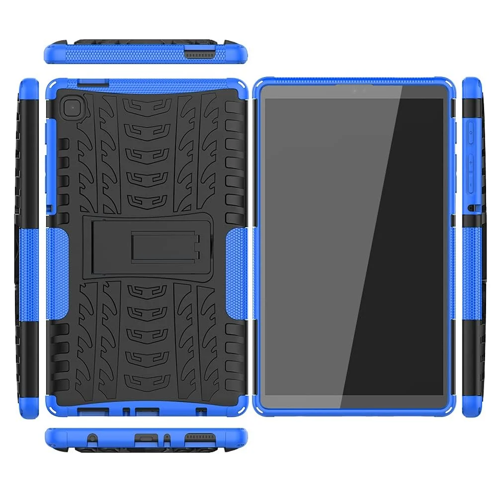 DL3 Mobilak Case For Samsung Galaxy Tab A7 Lite 8.7 Inch 2021 Model (SM-T220/T225/T227), Hybrid Rugged Armor Heavy Duty 2 in 1 TPU + PC Combo Dual Layer Shockproof Case with Kickstand - Blue