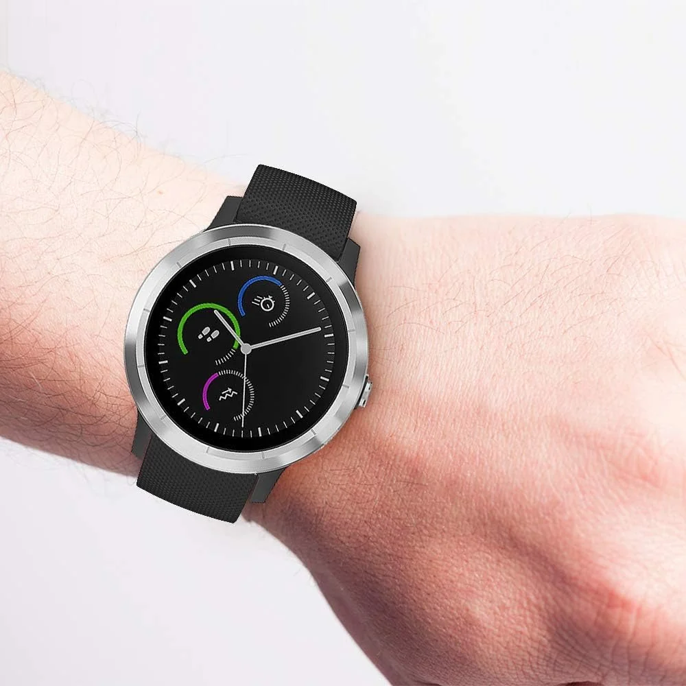 DL3 Mobilak Strap Silicone Buckle 20MM Band Compatible with Samsung Gear Sport/Watch 7/6/5/4/5 Pro 45mm/S2 classic/active 2 40mm 44mm/Amazfit GTS 2/2e/GTS 3/3 Pro/GTS 4/GTS 2 Mini/3 Mini/4 - Black
