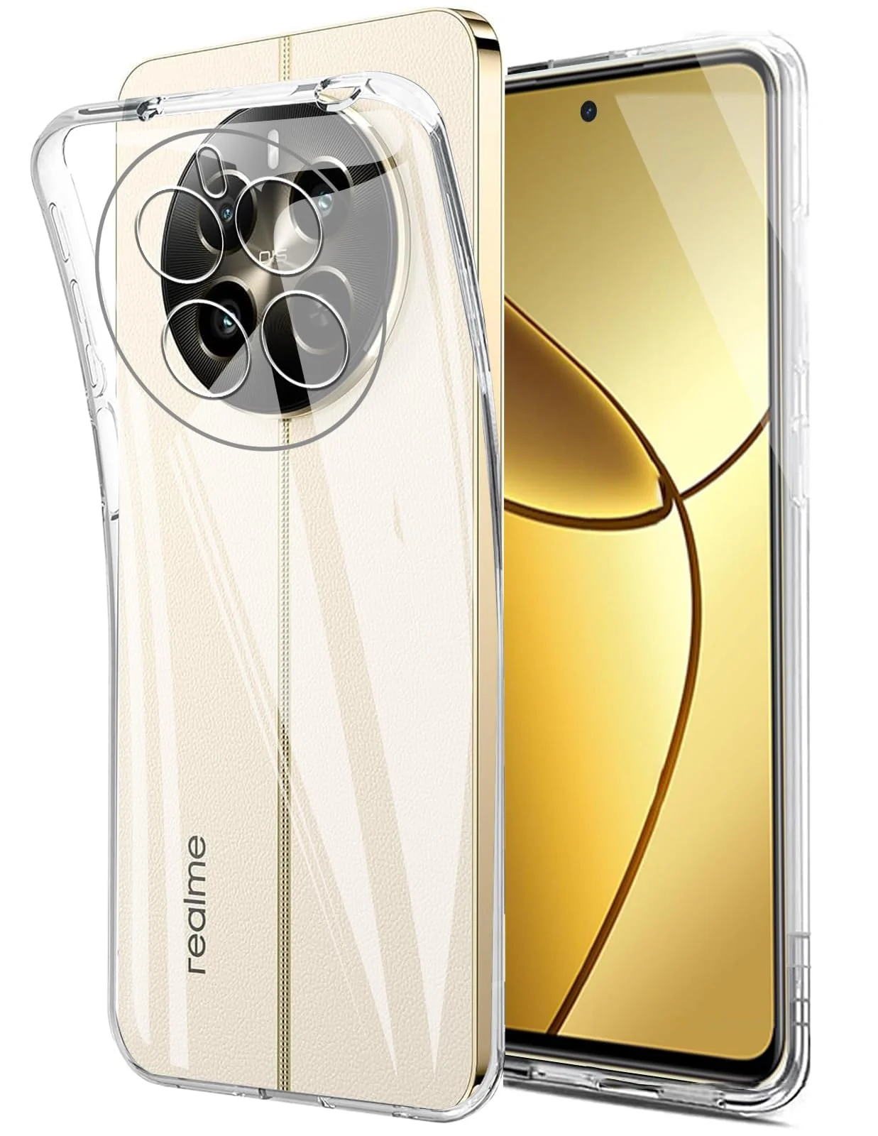 DL3 Mobilak Case Compatible with realme 13 4G/realme 12 4G/realme 12+ Plus 5G Case Crystal Soft TPU Gel Case Flexible Silicone Anti-Scratch Camera Protection TPU Cover - Clear