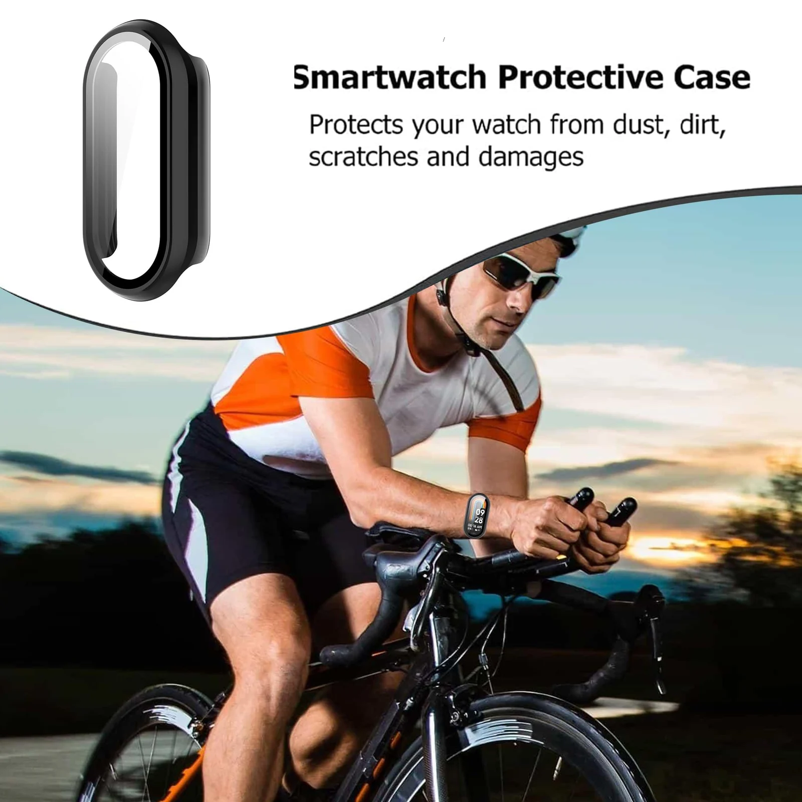 DL3 Mobilak PC Protective Case for Xiaomi Smart Band 10 with Shockproof Design - Black