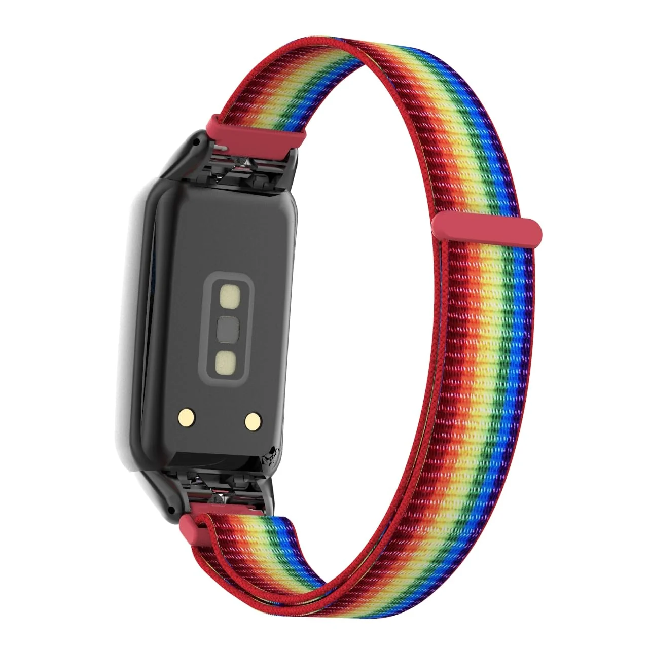 DL3 Mobilak Nylon Band for Honor Band 6/Huawei Band 6 Pro/Huawei Band 6, Nylon Watch Strap Sport Wristband Soft Replacement Watch Strap Adjusable Wrist for Women Men - Red Yellow Blue