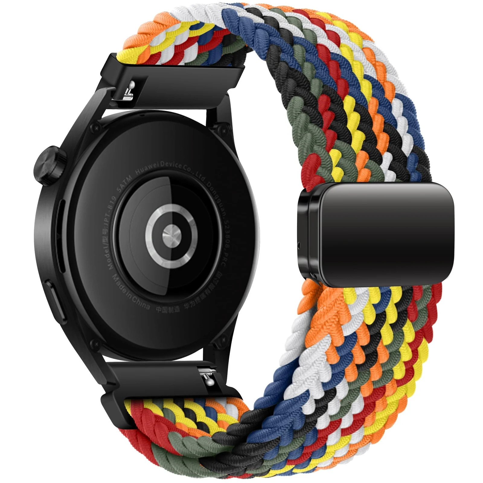 DL3 Mobilak 22mm Magnetic Band for Redmi Watch 5 Active/5 Lite/Samsung Galaxy Watch 3 45mm/Watch 46mm/Gear S3/Huawei watch GT6 GT5 46MM/GT2E/GT6 Pro/GT 5 Pro/Amazfit GTR 4/3, Stretchy Braided Nylon Sport Strap - Official Colorful