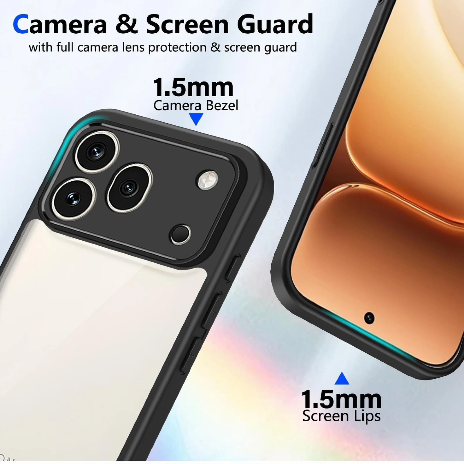 DL3 Mobilak Clear TPU Case for Honor 600 Pro 5G, Camera protection, Shock-absorbing protection, Scratch-resistant surface - Black