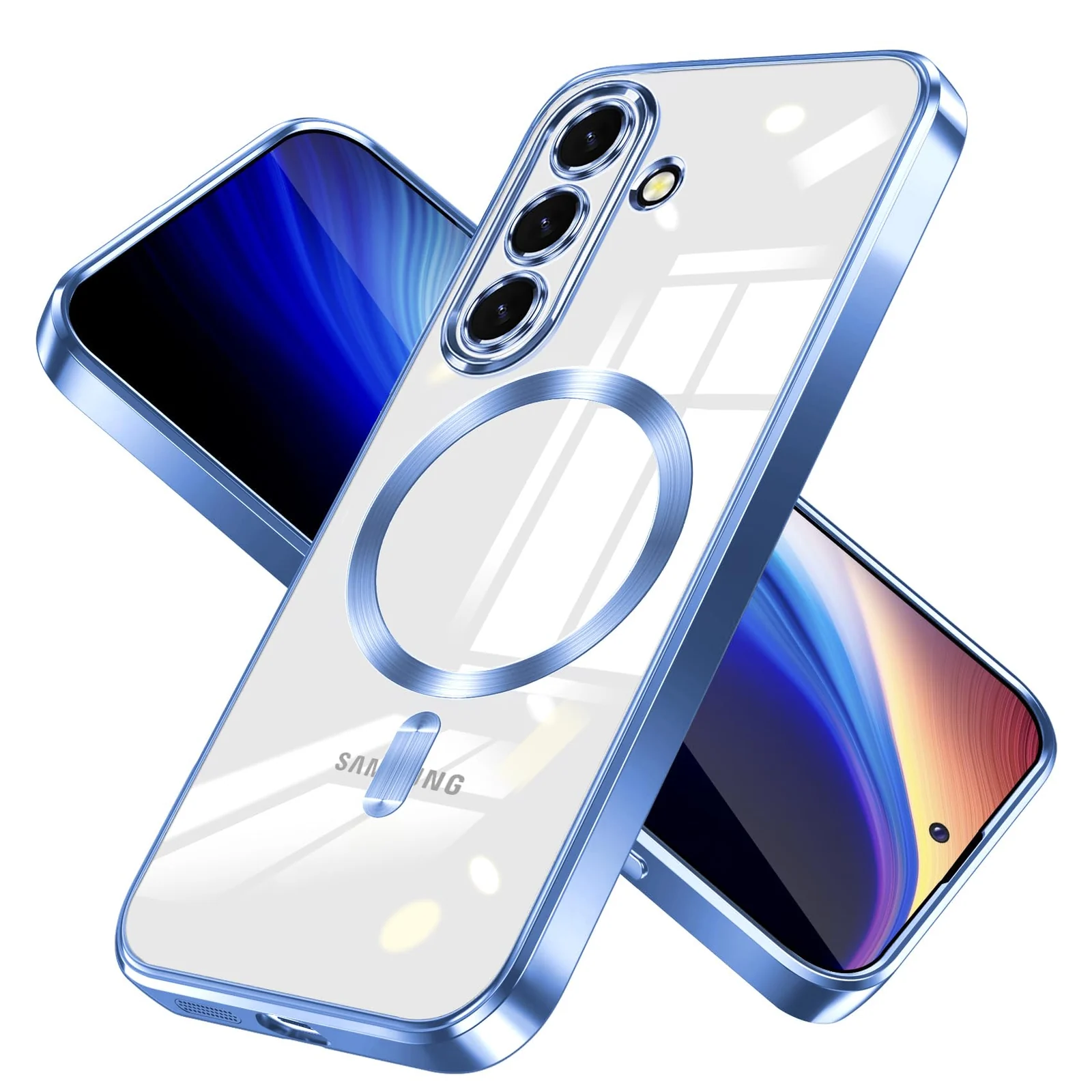 DL3 Mobilak Clear MagSafe-Compatible TPU Case and Camera Lens Protector for Samsung Galaxy A17, Samsung Galaxy A26 5G - Sierra Blue