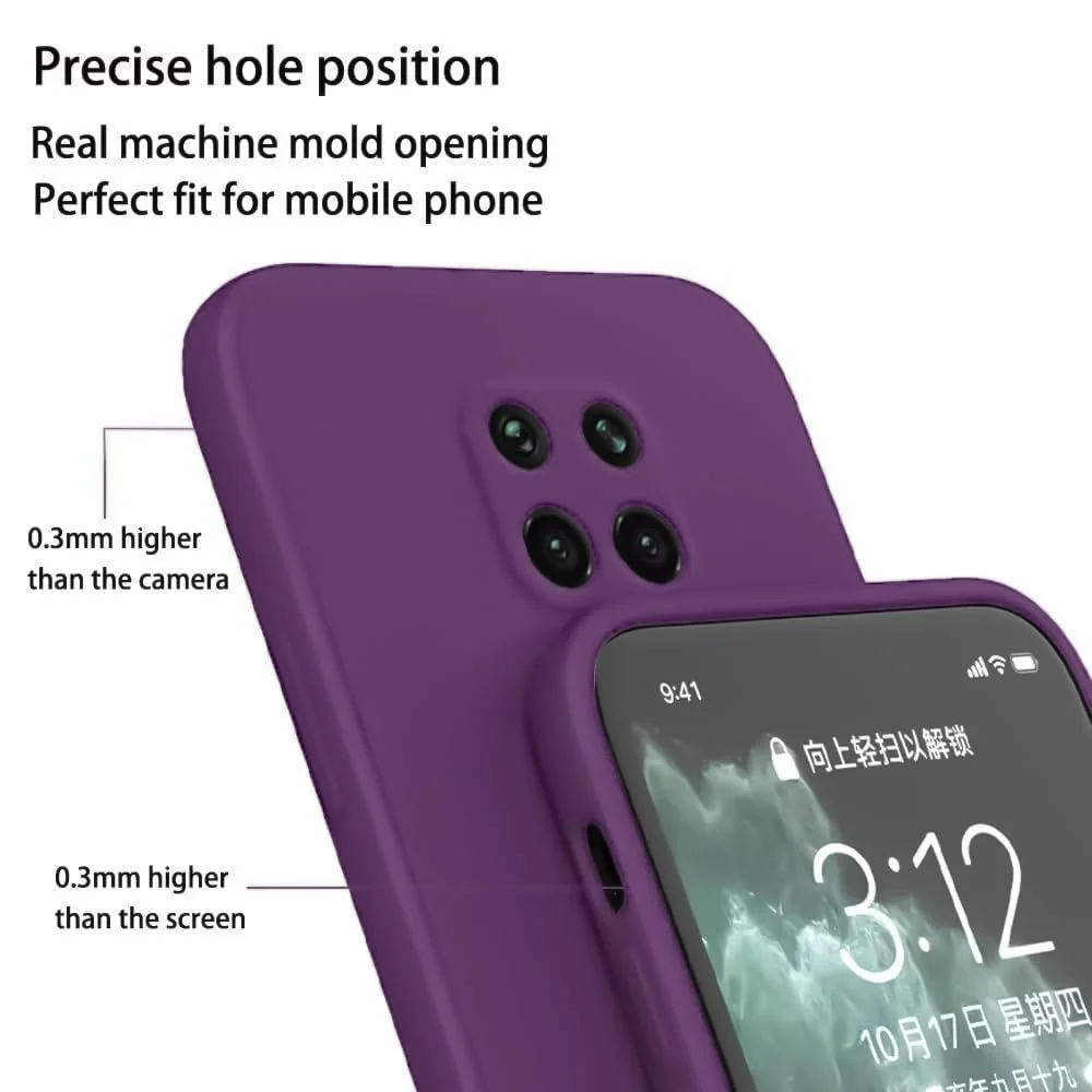 DL3 Mobilak Xiaomi Redmi Note 9S / 9 Pro / 9 Pro Max Case, Soft Flexible Silicone Gel Rubber Bumper Cover, Full Body Shockproof Protective Phone Case - Violet