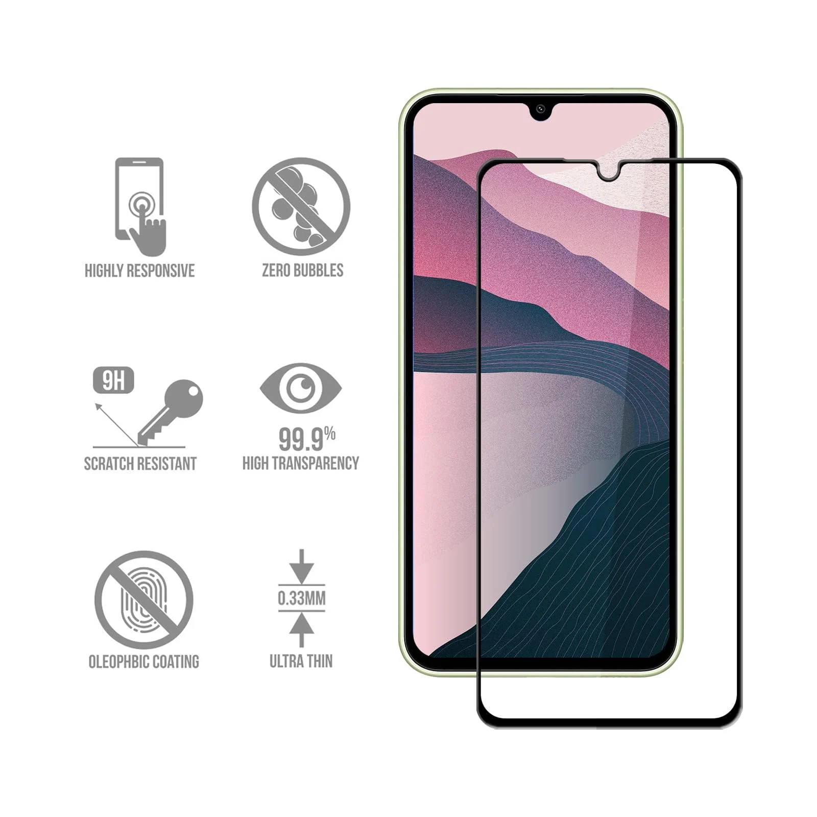 DL3 Mobilak for Samsung Galaxy A24 Tempered Glass Screen Protector, 9H Hardness Anti-Scratch Tempered Glass flim, Case Friendly, Anti-Scratch - Clear
