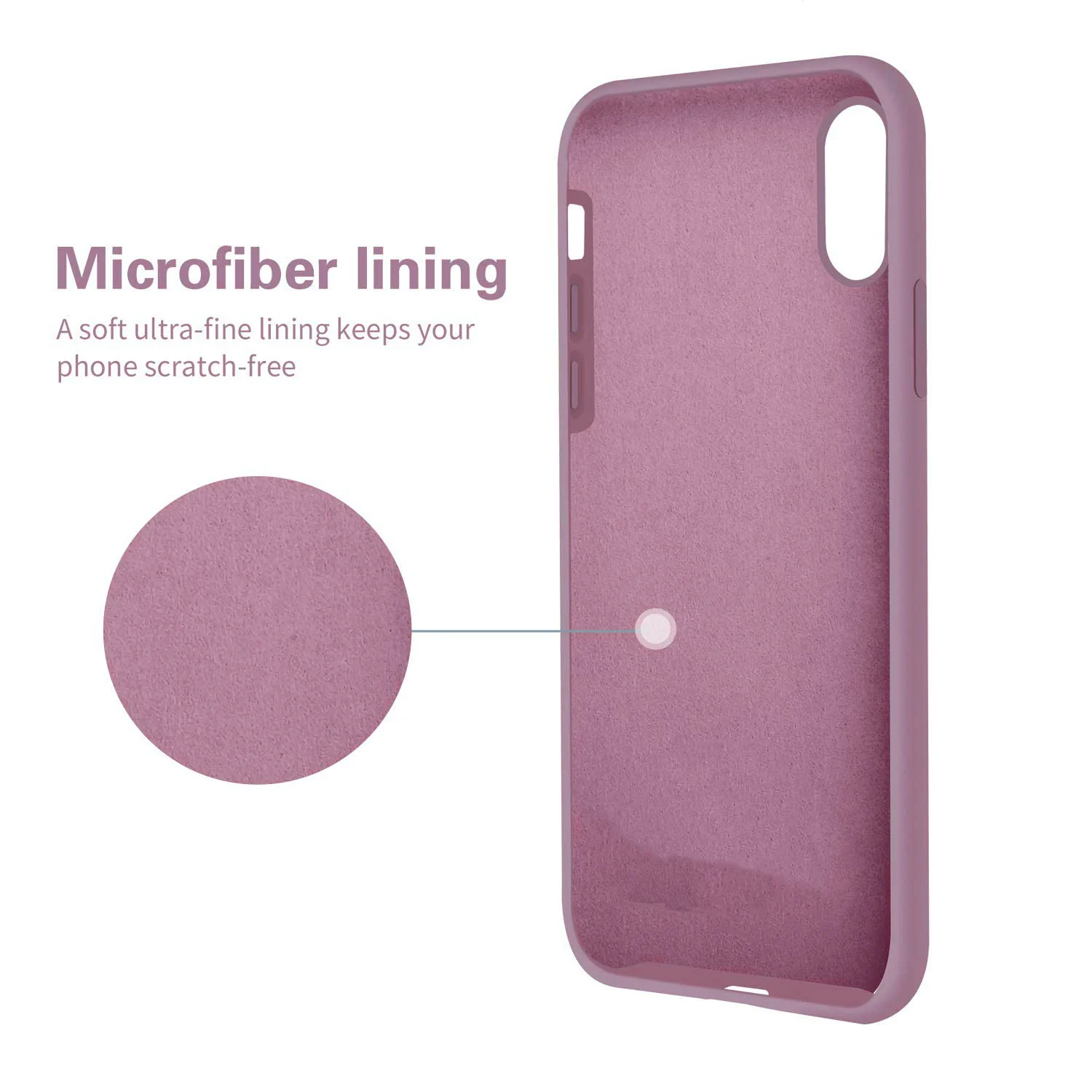 DL3 Mobilak Liquid Silicone Protective Case with Soft Microfiber Lining for iPhone XR - Lilac Purple