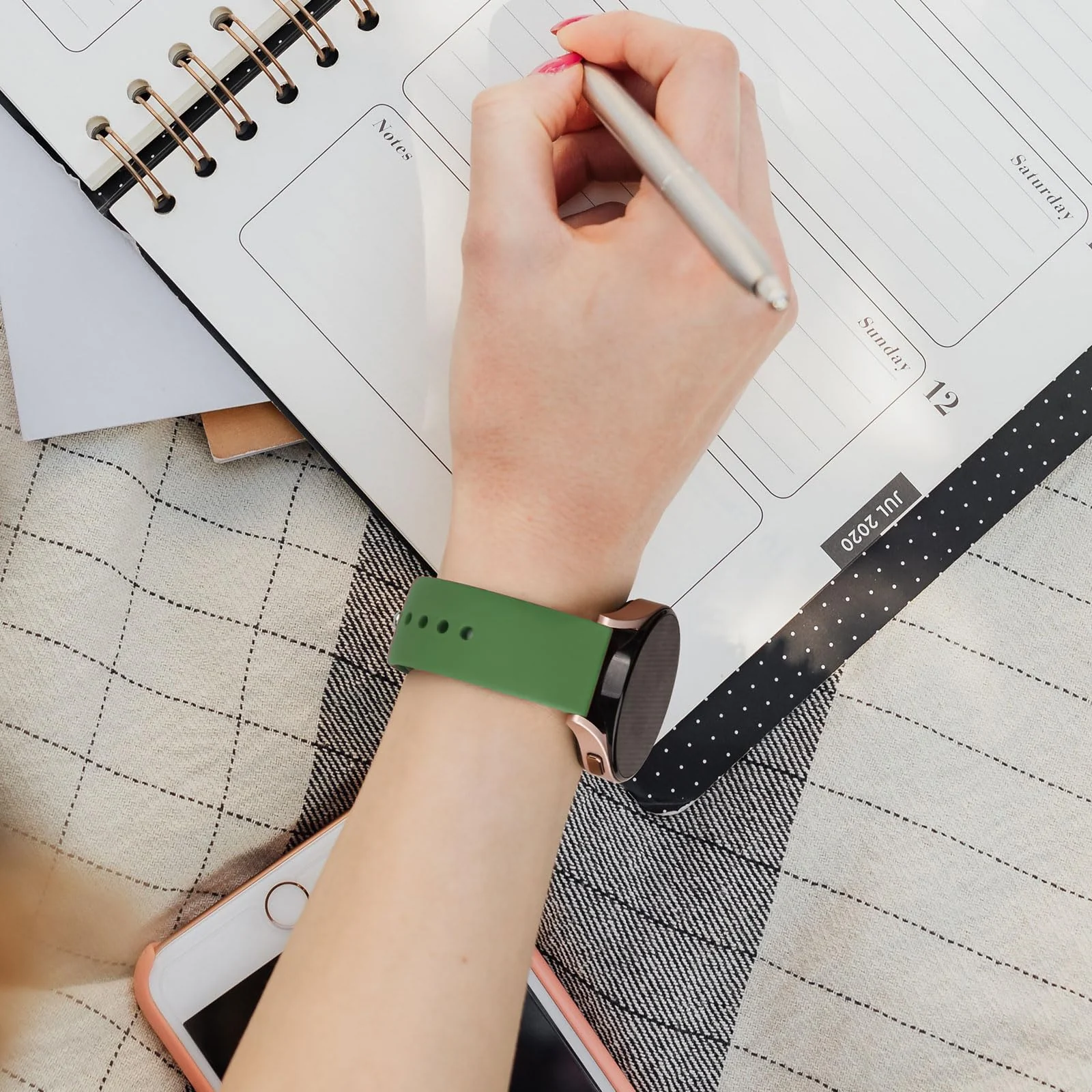 DL3 Mobilak Straps Compatible with Xiaomi Redmi Watch 5 Active/Redmi Watch 5 Lite Bracelets for Men Women, 22mm Soft Silicone Strap, Waterproof Adjustable Band Sports Replacement - Army Green