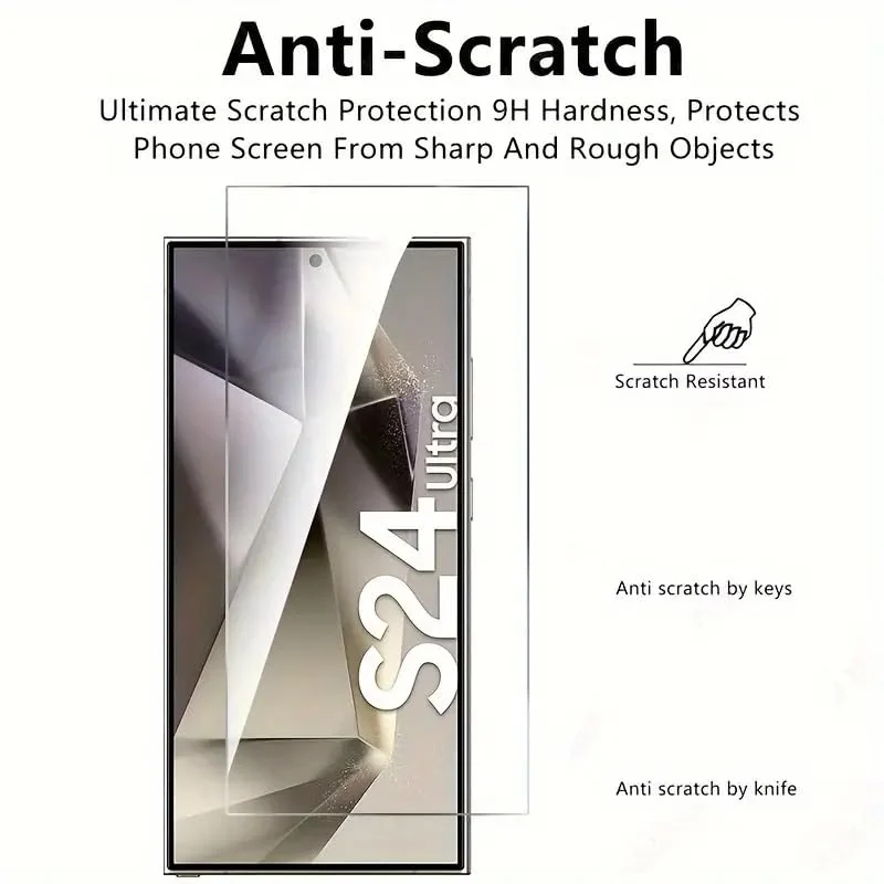 DL3 Mobilak Full Glass Screen Protector For Samsung Galaxy S24 Ultra UV Tempered Glass Full Glue Cover Screen Protector For Samsung Galaxy S24 Ultra Fingerprint Unlock Screen Glass Film - Clear