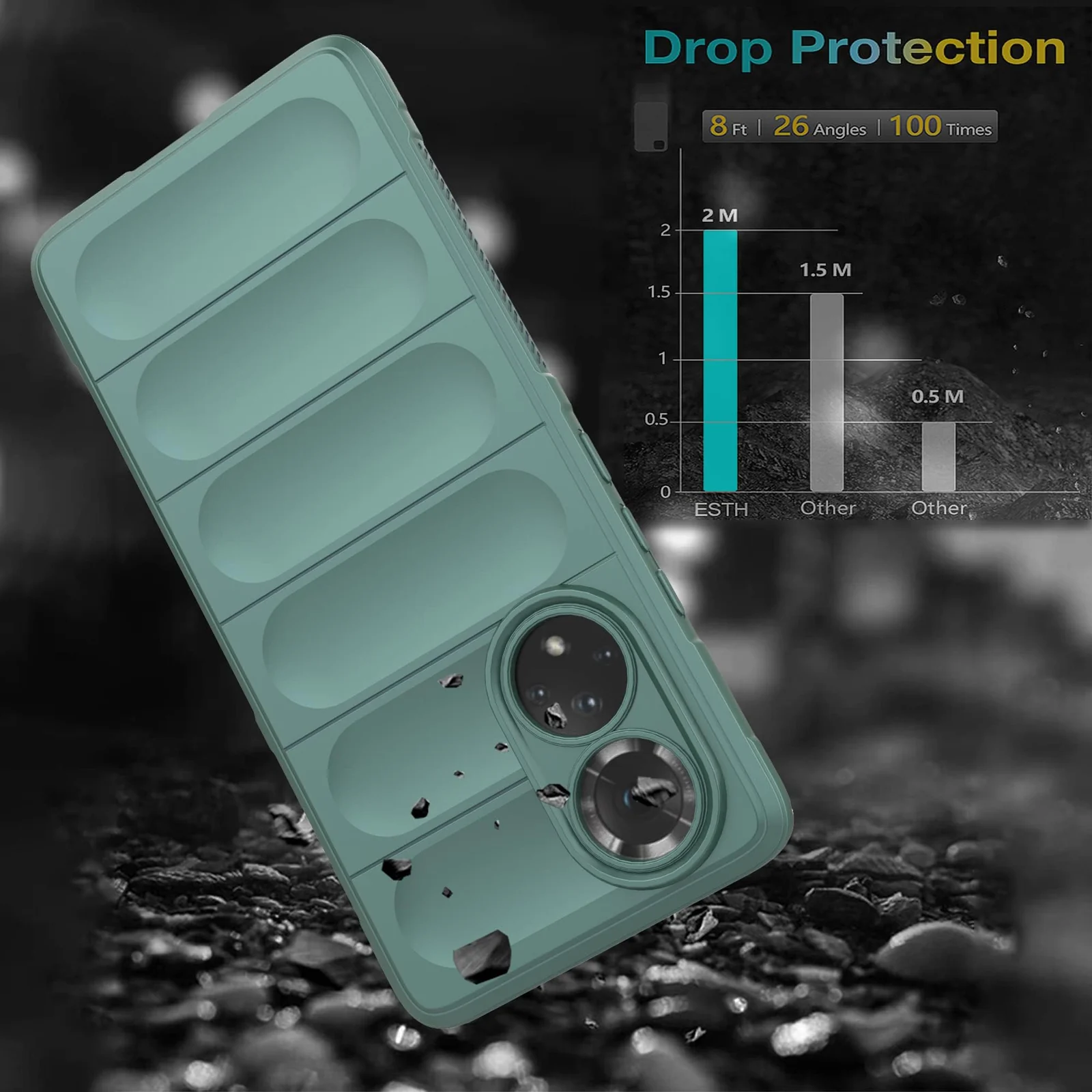 DL3 Mobilak Flexible Silicone and TPU Protective Case with Camera Protection for Honor 50 / Huawei Nova 9 - Green