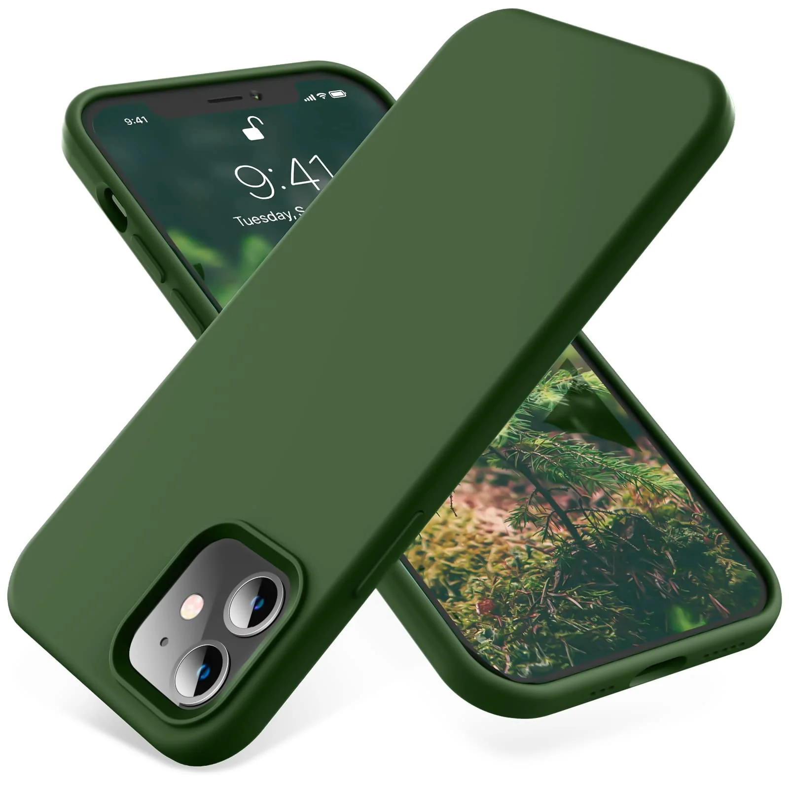 DL3 Mobilak Liquid Silicone Protective Case with Soft Microfiber Lining for iPhone 11 (6.1 Inch) - Clover