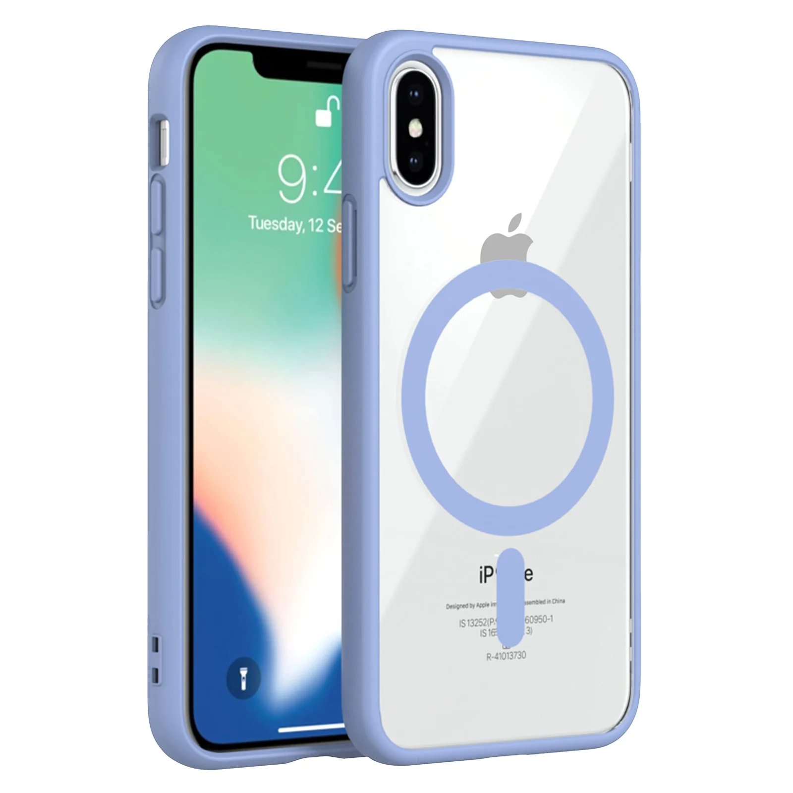 DL3 Mobilak MagSafe-Compatible Clear Magnetic Case for iPhone X / iPhone XS - Sierra Blue