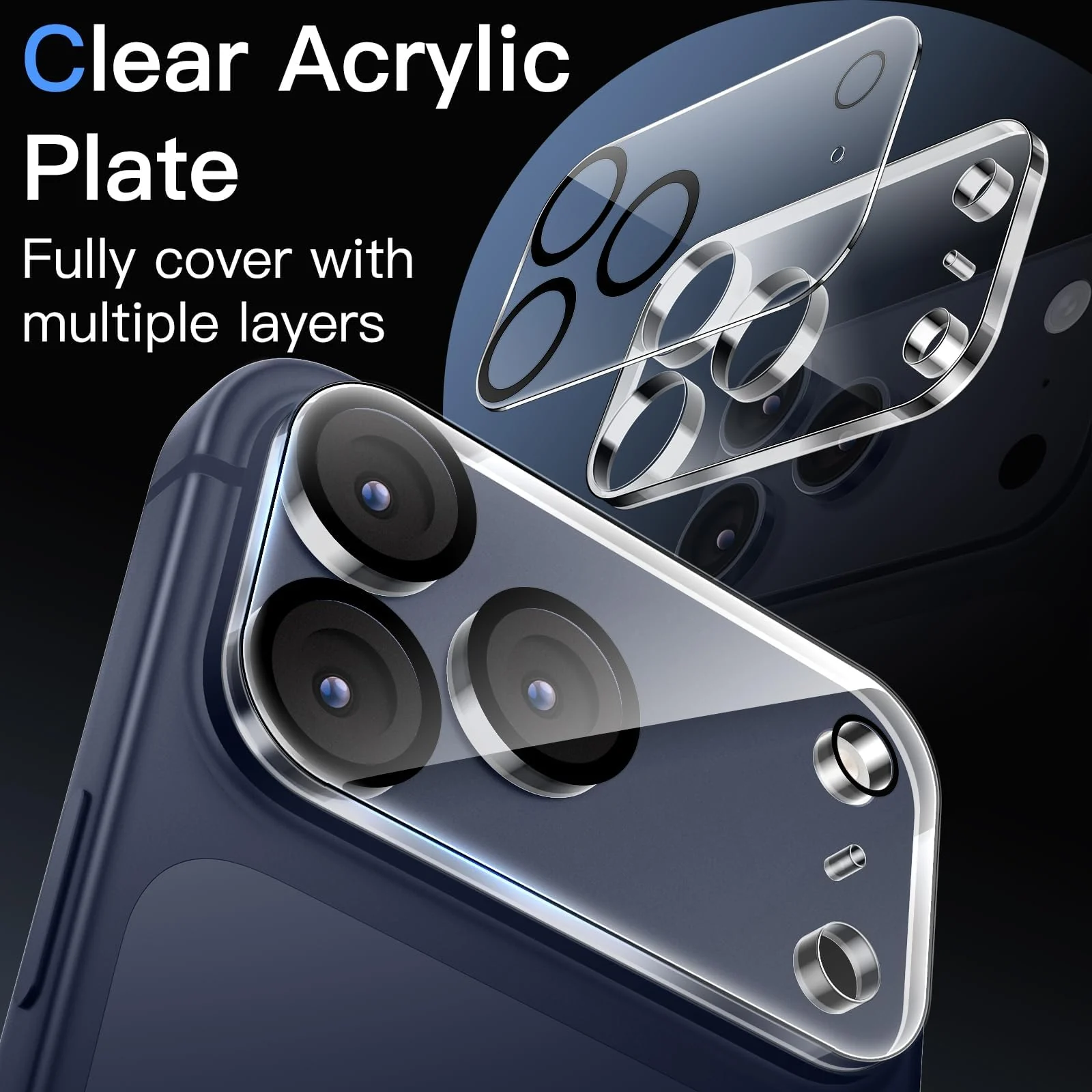 DL3 Mobilak Camera Lens Protector for iPhone 17 Pro Max 6.9-Inch, 9H Tempered Glass, Anti-Scratch, Case Friendly, Does Not Affect Night Shots, HD - Transparent