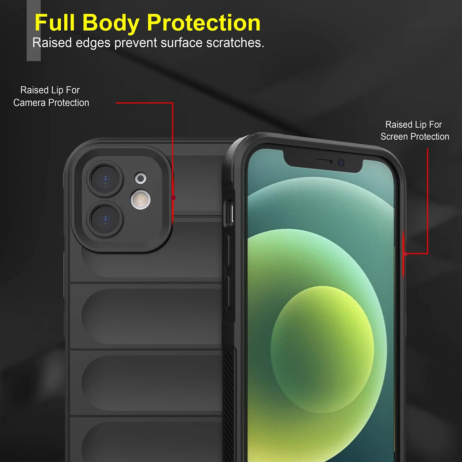 DL3 Mobilak Silicone Case for Apple iPhone 11 Heavy Duty Protective [Slim Fit] Shockproof Soft Flexible Protective Design Shock-Absorption TPU Cover With Camera Protection - Black