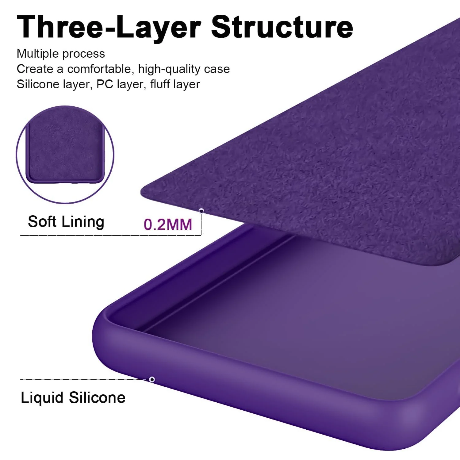 DL3 Mobilak Soft Silicone Protective Case for Honor X9b with Microfiber Lining and Shockproof Design - Purple
