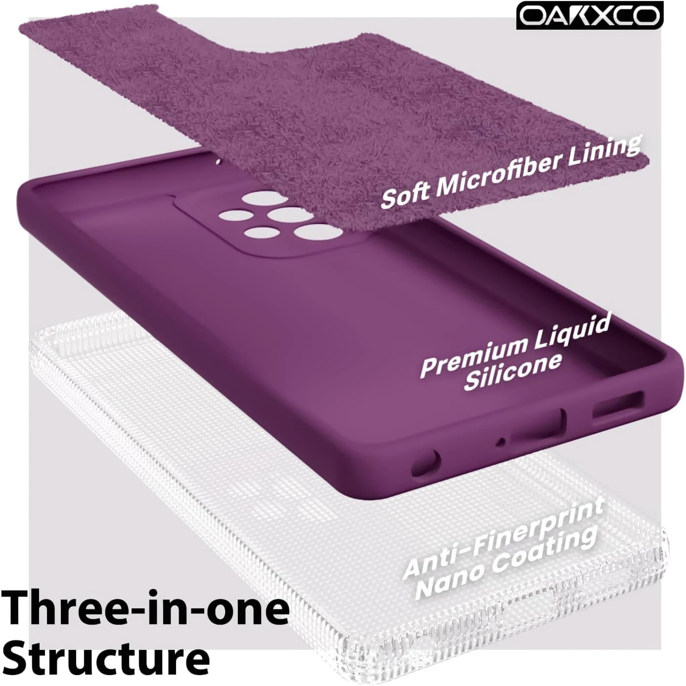 DL3 Mobilak Soft Silicone Protective Case for Samsung Galaxy A72 with Microfiber Lining and Shockproof Design - Violet