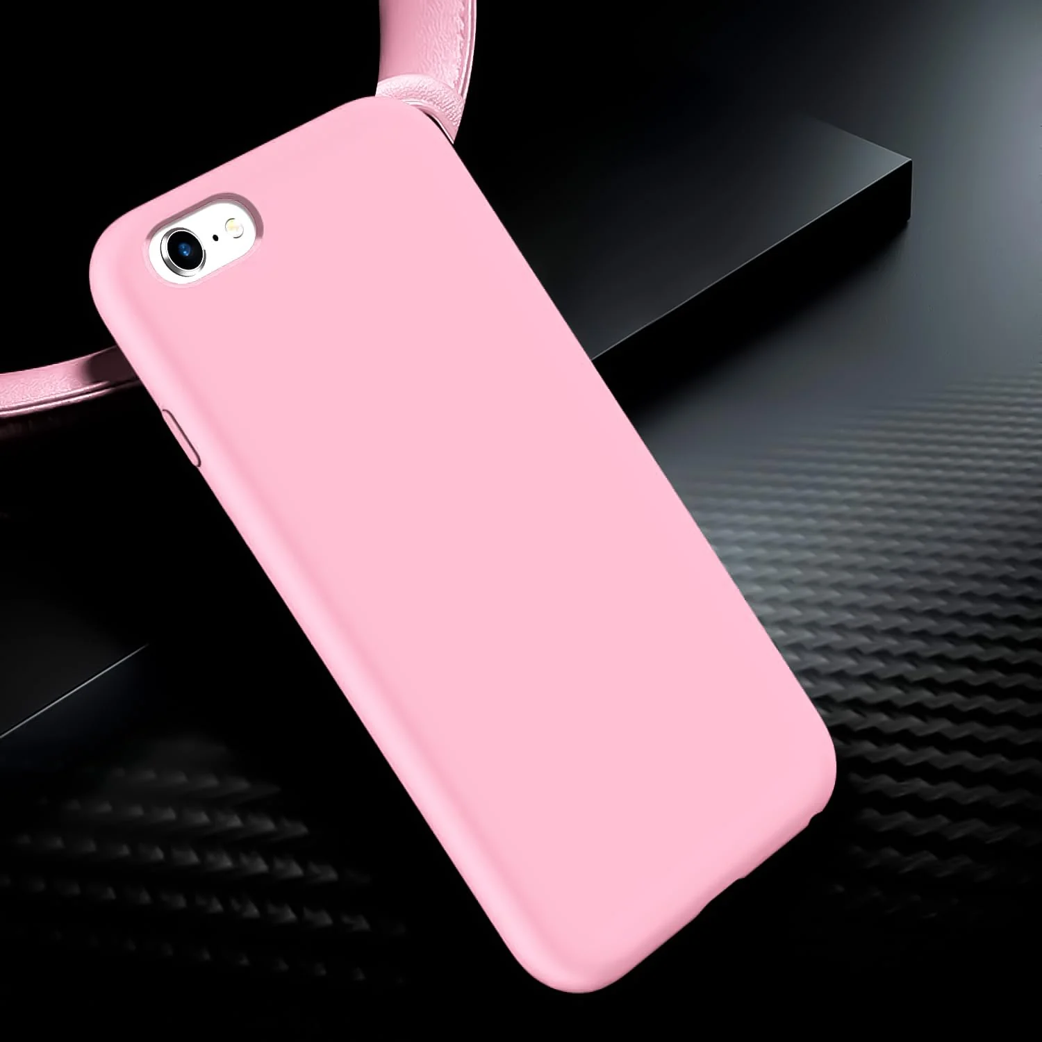 DL3 Mobilak Liquid Silicone Case for iPhone 6 Plus / 6S Plus, Shock-absorbing protection, Scratch-resistant surface, Soft microfiber lining - Pink