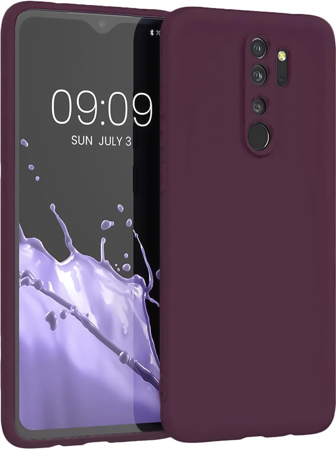 DL3 Mobilak Liquid Silicone Case for Xiaomi Redmi Note 8 Pro, Not compatible with MagSafe, Supports wireless charging, Camera protection - Wine Red