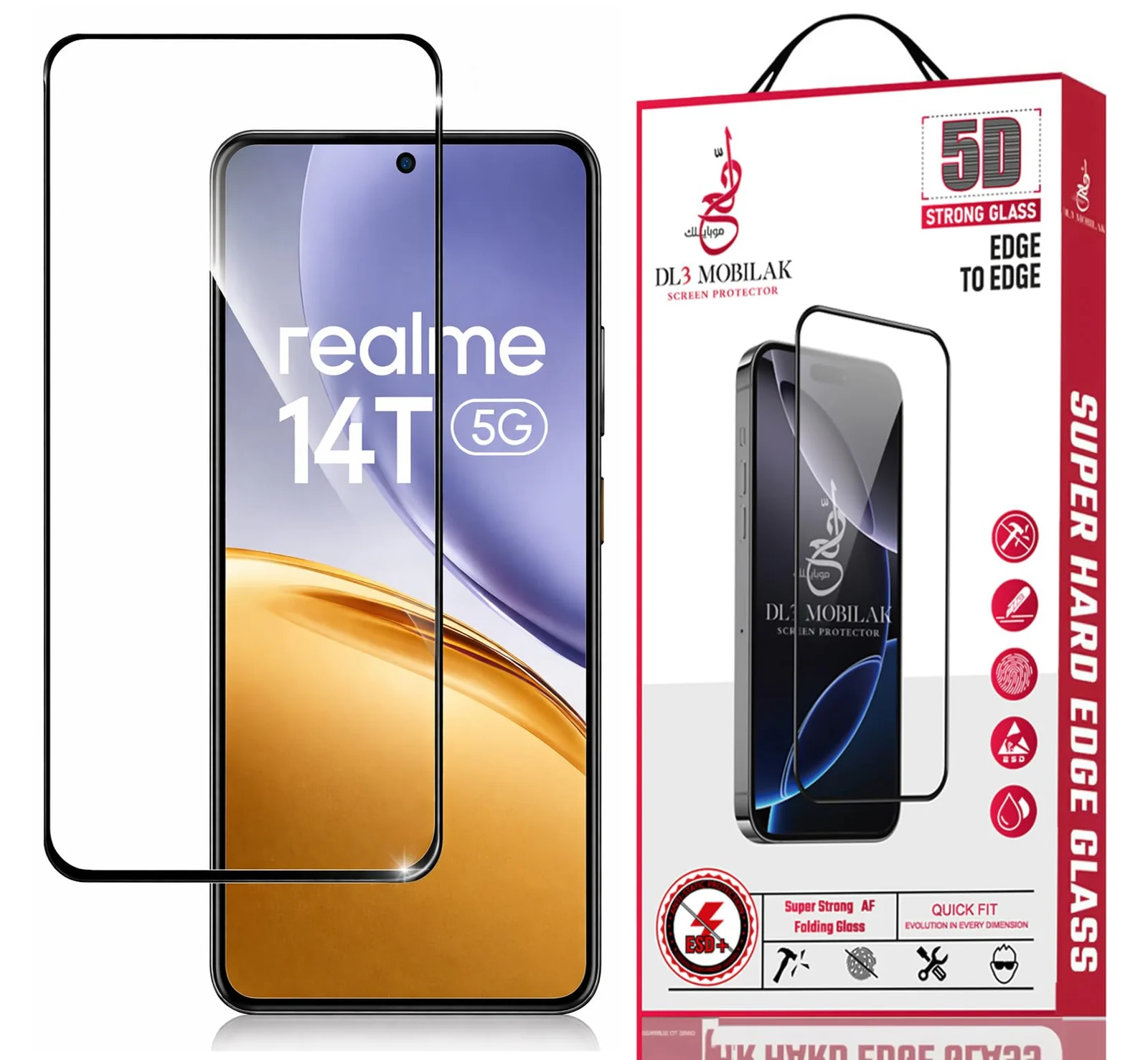 DL3 Mobilak for realme 14T / realme 12+ Plus/realme 13 4G / realme 12 4G Tempered Glass Screen Protector, 9H Hardness Anti-Scratch Tempered Glass flim, Case Friendly, Anti-Scratch - Clear