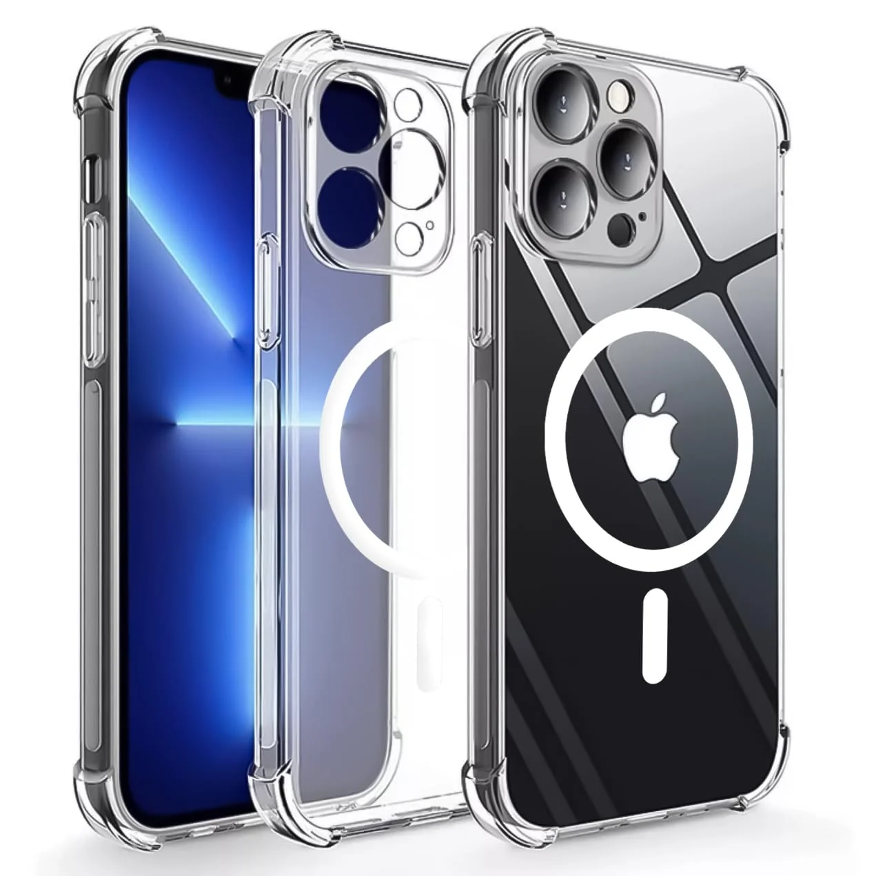 DL3 Mobilak Clear MagSafe-Compatible Magnetic Case for iPhone 13 Pro Max with Camera Protection and Shockproof Design - Clear