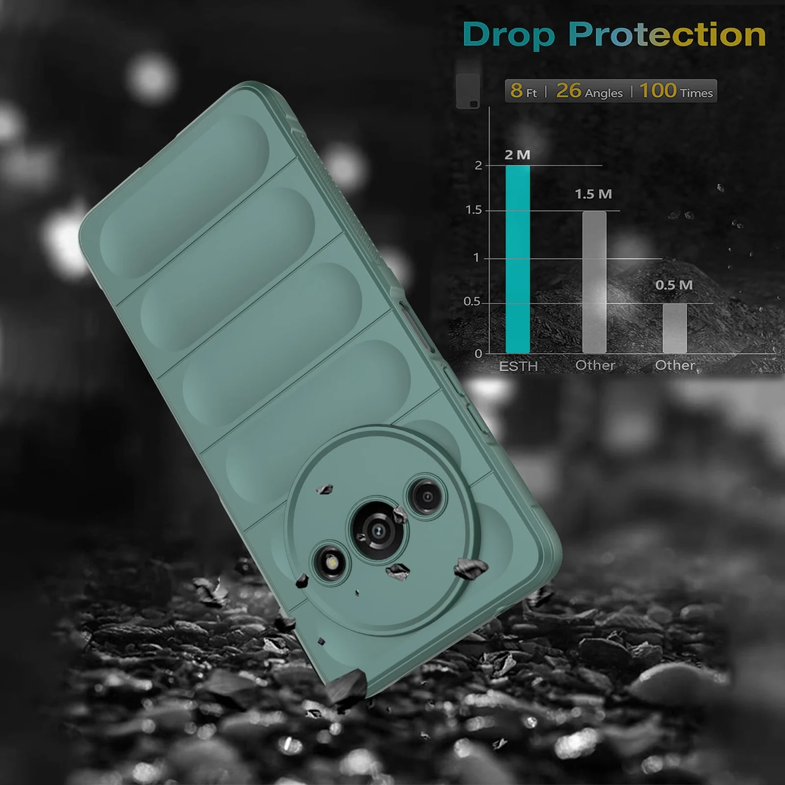 DL3 Mobilak Soft Silicone Protective Case for Xiaomi Redmi A3 with Camera Protection and Shockproof Design - Green