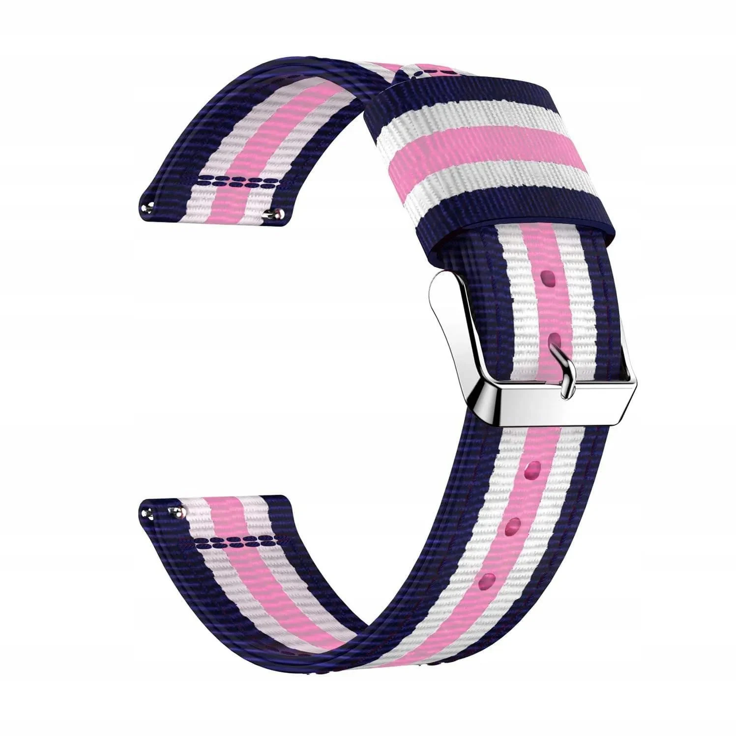DL3 Mobilak Nylon Canvas Band 22MM Strap For Samsung galaxy watch3 45mm /galaxy 46mm/Gear S3/Huawei watch GT3 46MM/GT2E/GT2 Pro/GT GT2 46MM/ Honor Magic Watch2 46mm/Amaz fit GTR 4/GTR3 - Blue Pink