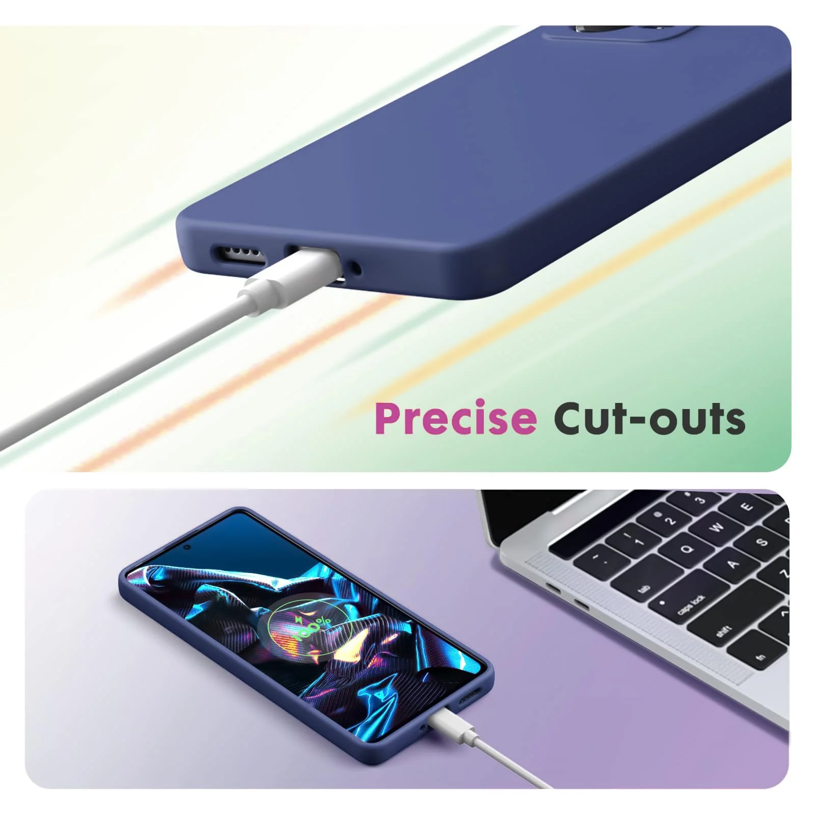 DL3 Mobilak Silicone Protective Case for POCO X5 Pro 5G, Shock-absorbing protection, Scratch-resistant surface, Soft microfiber lining - Blue 1