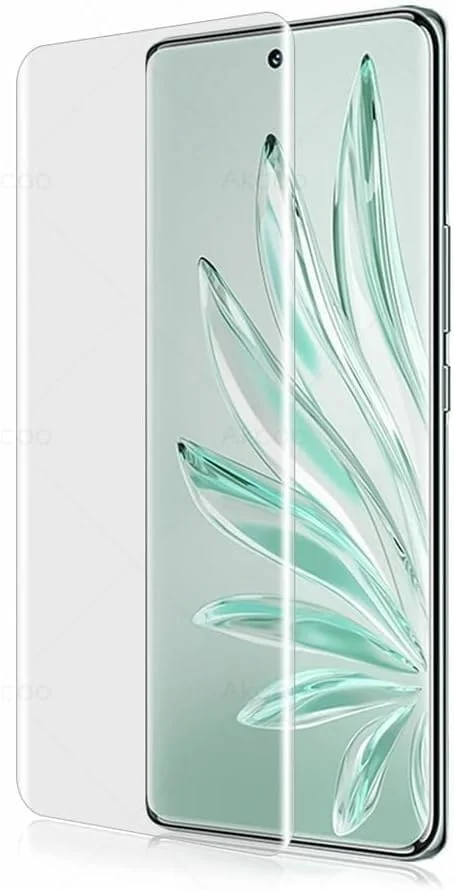 DL3 Mobilak Full Glass Screen Protector For HONOR 70 UV Tempered Glass Full Glue Cover Screen Protector For Fingerprint Unlock Screen Glass Film - Clear