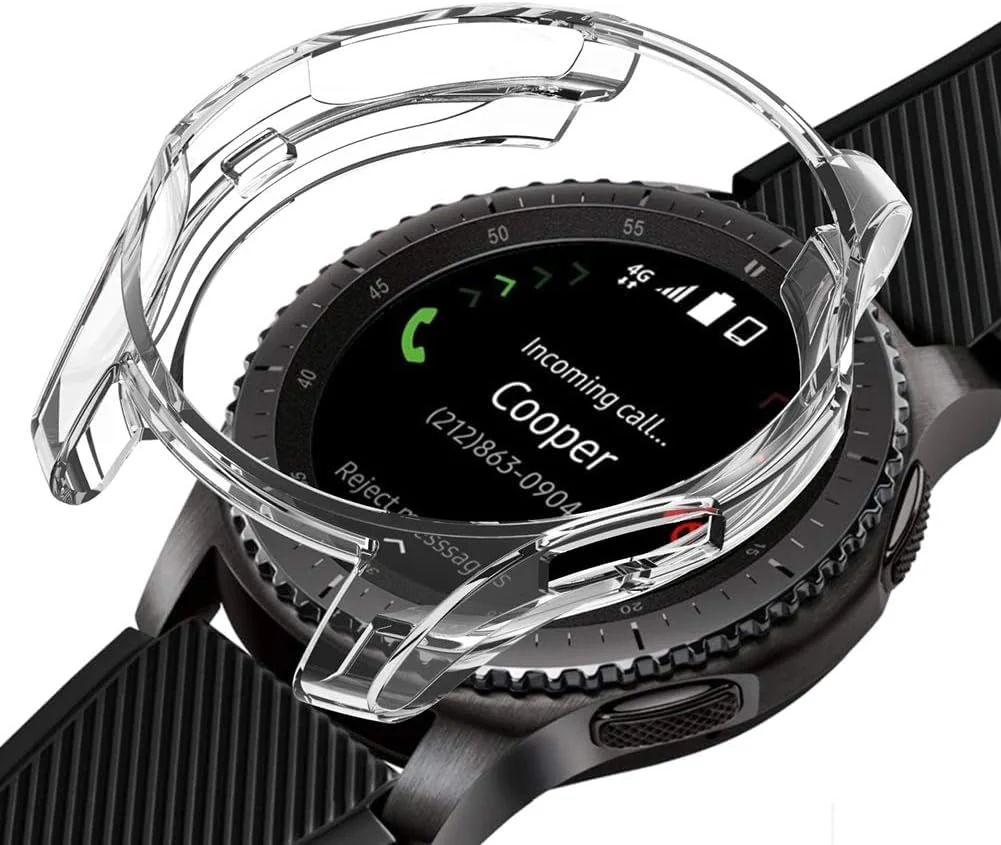 DL3 Mobilak Case Compatible with samsung galaxy 46mm Gear S3 Case All-Around Screen Protector Watch Soft TPU Shockproof Cover Slim Guard Thin Bumper Shell Protector - Clear