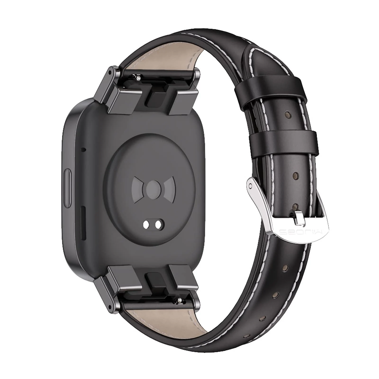 DL3 Mobilak Vintage Leather Strap Compatible With Xiaomi Redmi Watch 3 - Metal Buckle Breathable Replacement for Men and Women - Black