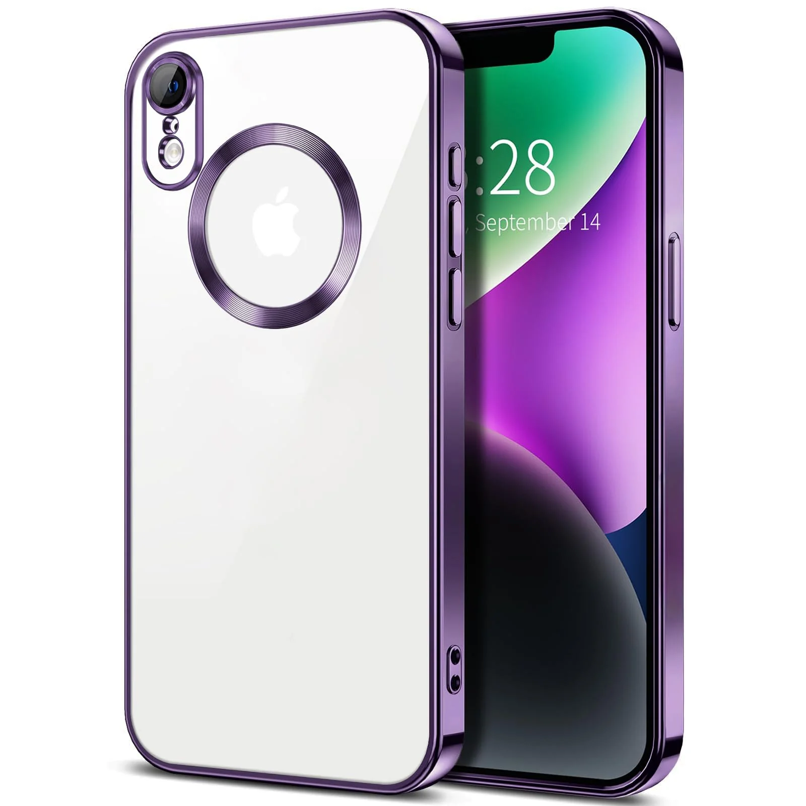DL3 Mobilak Plated-Edge TPU Protective Case with Camera Protection for iPhone XR - Deep Purple