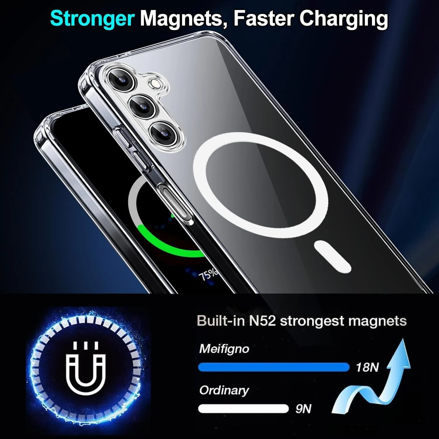 DL3 MOBILAK for Samsung Galaxy A16 5G/4G Case Clear [Compatible with MagSafe] Slim Magnetic Clear Bumper Case