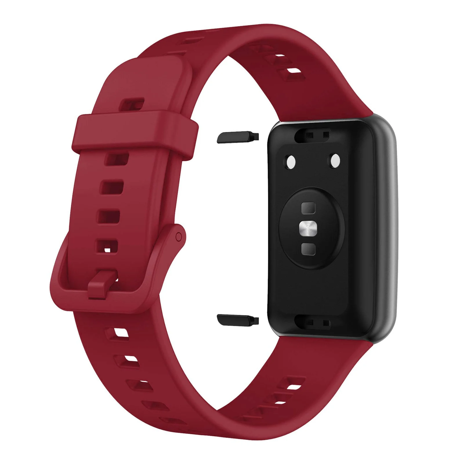 DL3 Mobilak Silicone Strap for Huawei Watch Fit, Soft Band Breathable Ultra-Light Waterproof Durable Adjustable Replacement Wristband - Dark Red