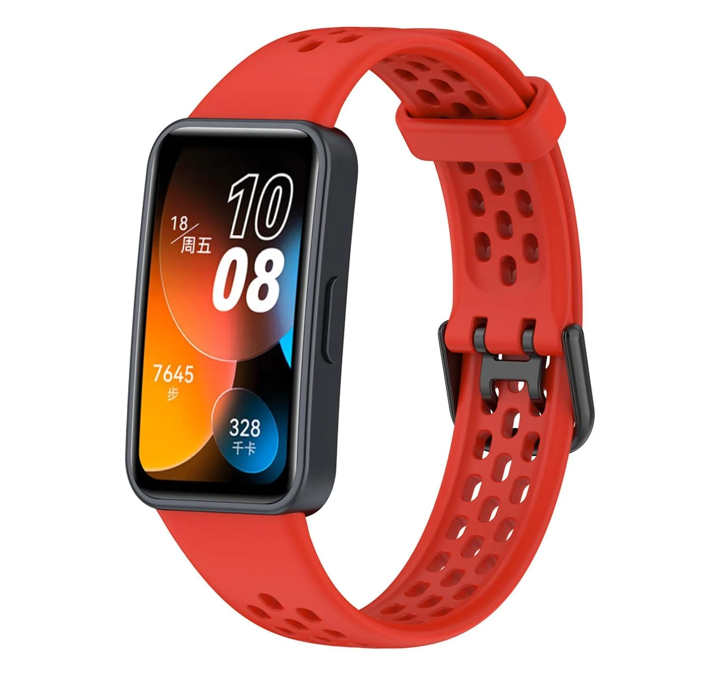 DL3 Mobilak Strap for HUAWEI Band 8 Replacement Band, Silicone Belt, Soft, Waterproof, Sweatproof, Easy to Put on and Take Off, HUAWEI Band 8 Replacement Strap, Sport Band - Red