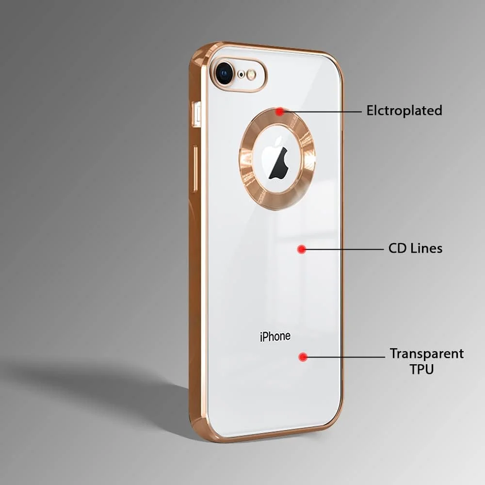 DL3 Mobilak Clear TPU Protective Case for iPhone 6 Plus / iPhone 6S Plus with Camera Protection and Shockproof Design - Gold