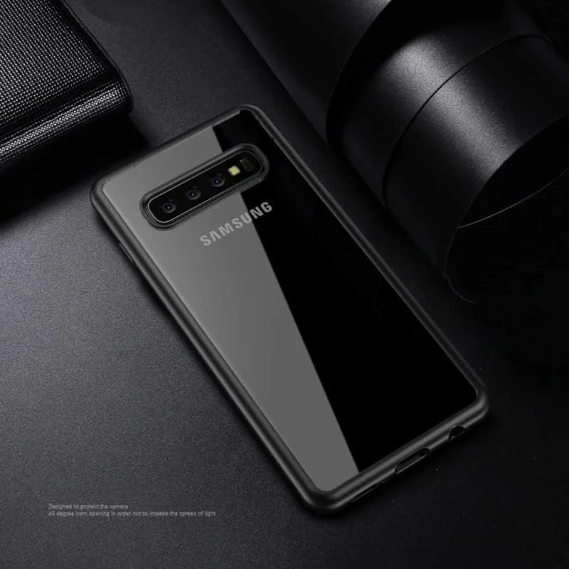 DL3 Mobilak Clear TPU Case for Samsung Galaxy S10, Shock-absorbing protection, Non-slip grip, Raised edges around the screen and camera - Black