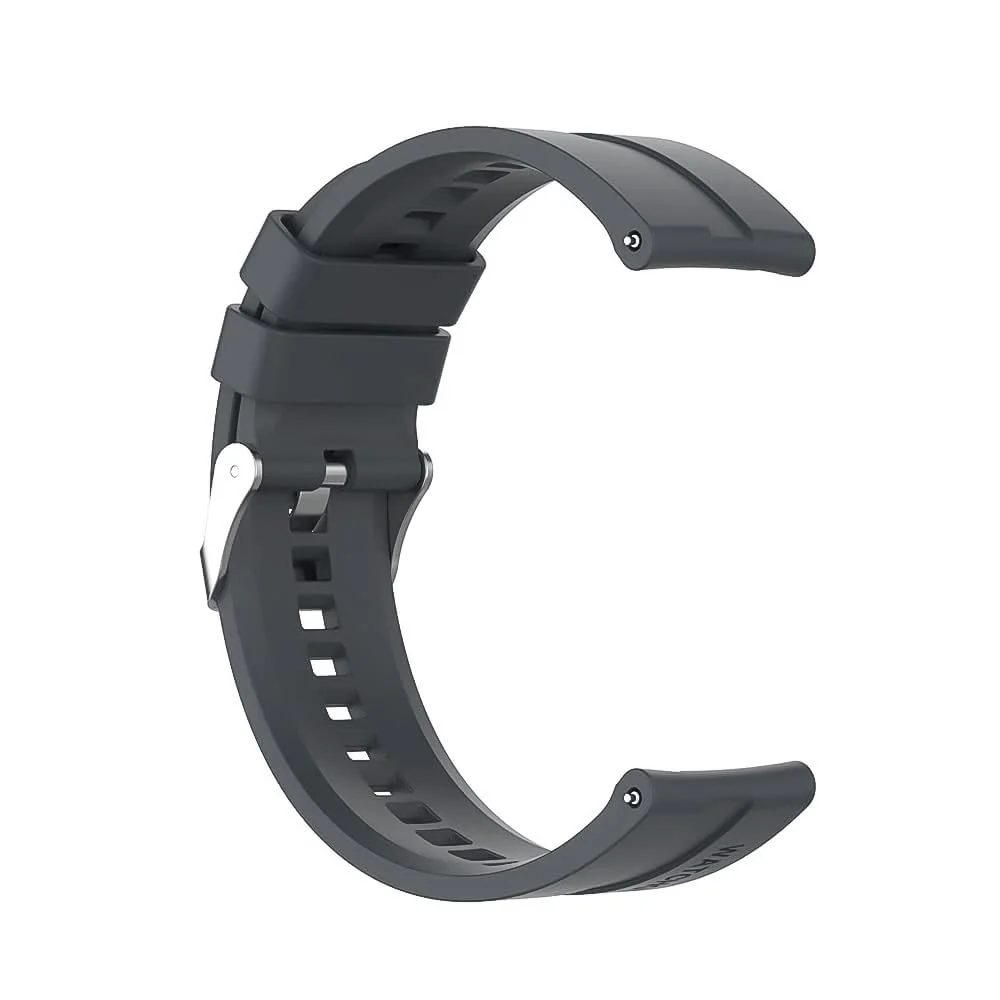 DL3 Mobilak Silicone Band 20MM For Samsung Gear Sport/Watch 6/5/4 40mm 44mm/Watch 6 Classic 43mm 47mm/ 5 Pro 45mm/S2 classic/Active 2 40mm 44mm/Amazfit GTS/2/2e/GTS3/3 Pro/GTS4/2 Mini/3 Mini/4Mini - Dark Gray