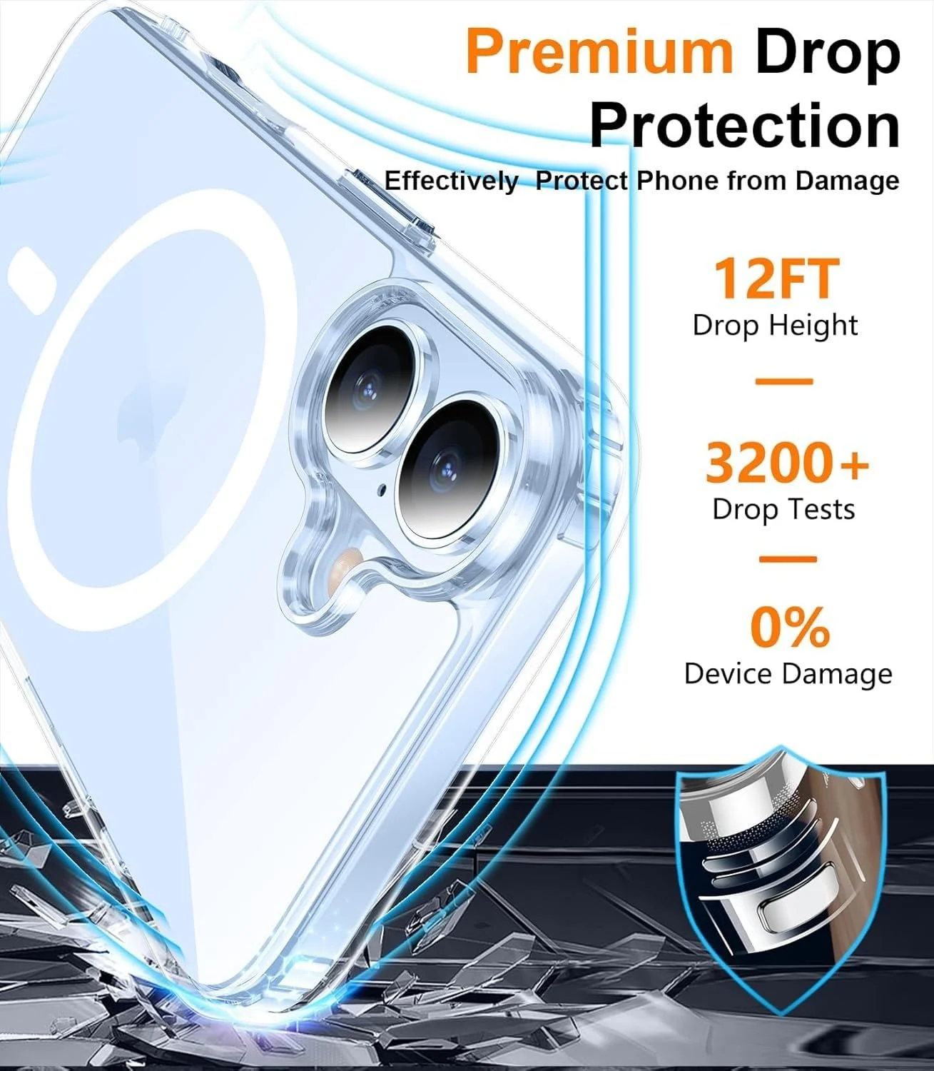 DL3 MOBILAK for iPhone 17 Case Clear [Compatible with MagSafe] Slim Magnetic Clear Bumper Case