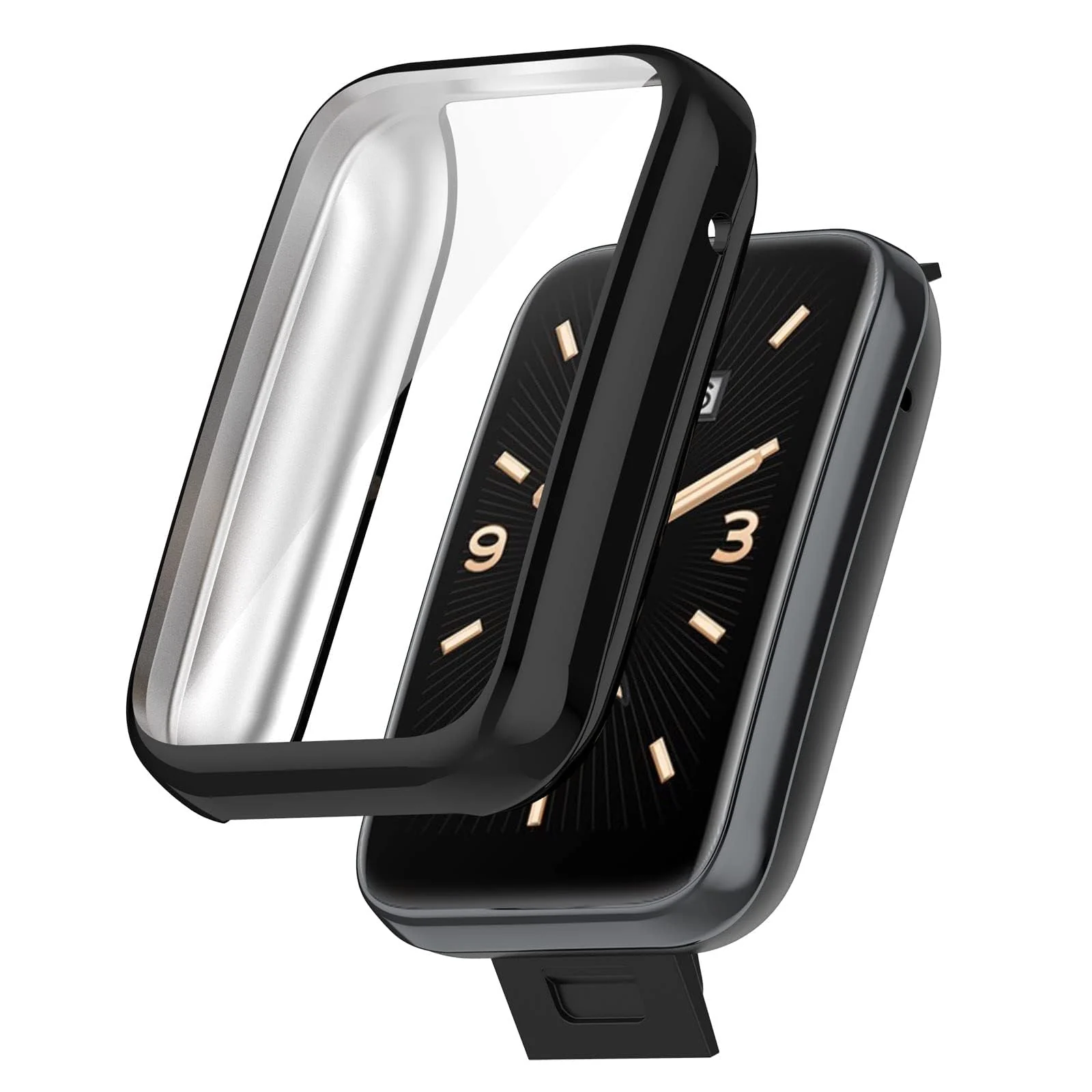 DL3 Mobilak Case Compatible with Xiaomi Mi Band 7 Pro Case All-Around with Built-in Screen Protector Watch Soft TPU Shockproof Cover Slim Guard Thin Bumper Shell Protector - Black