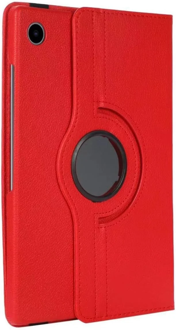 DL3 Mobilak Protective Cover for Samsung Galaxy Tab A9 8.7-inch (SM-X110/X115/X117), 360° Rotatable Smart Stand, Leather Folio Flip Cover with Multi-Angle Viewing, Auto Wake Sleep - Red