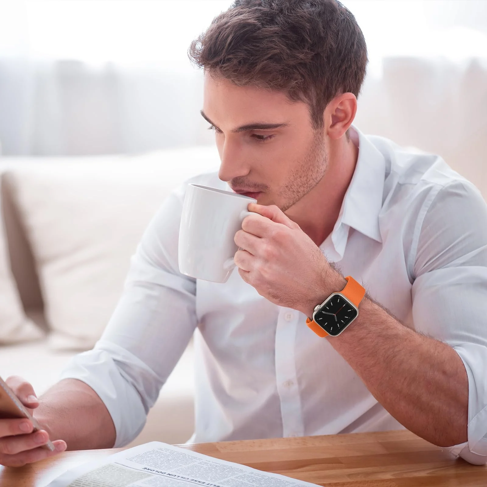DL3 Mobilak Sport Band For Apple Watch Ultra 49mm 46mm 45mm 44mm 42mm, Soft Silicone Wristband Replacement Strap with Classic Clasp for iWatch Series 11 10 9 8 7 6 5 4 SE SE2 Ultra 3 2 1 for Women Men - A. Orange