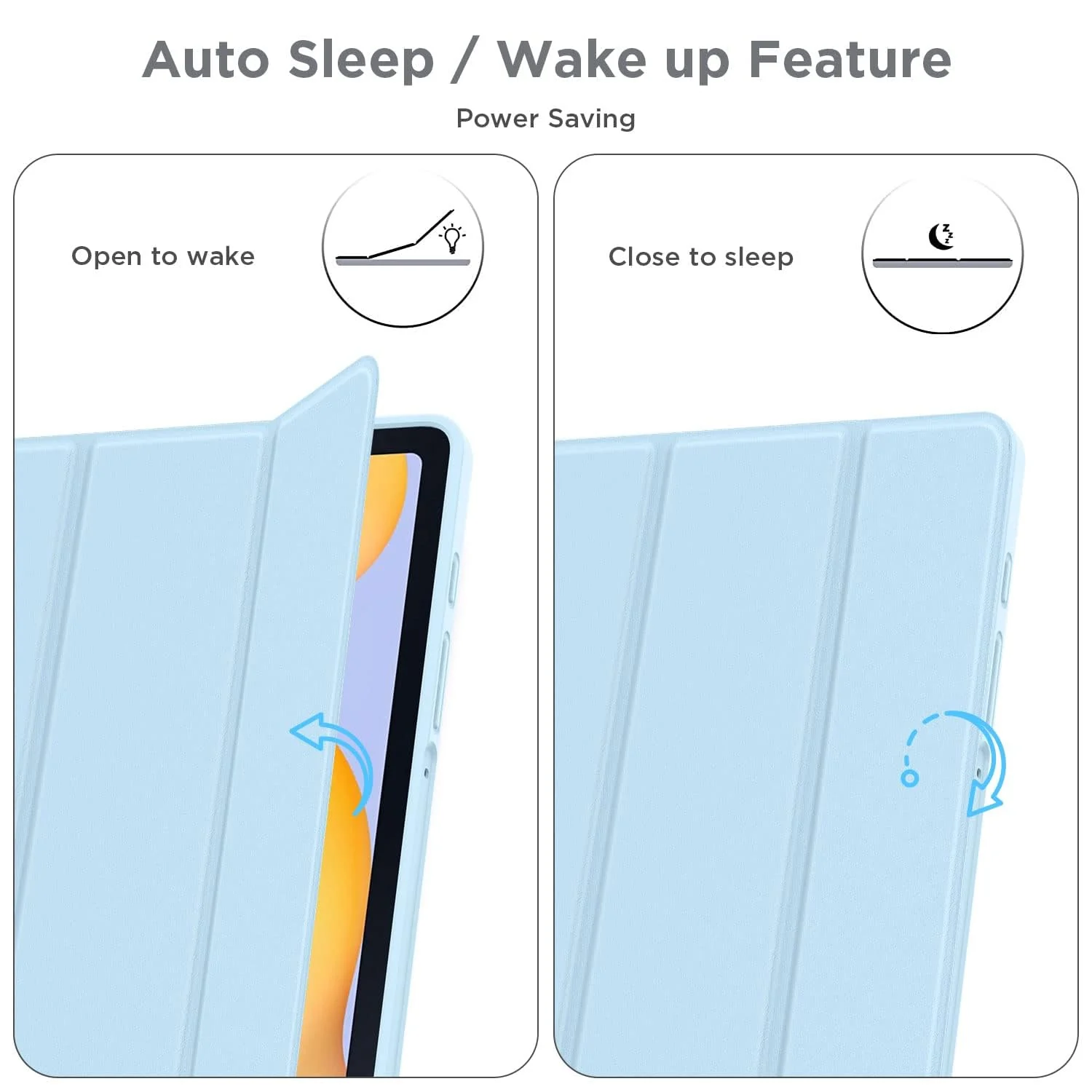 DL3 Mobilak Smart Case For Samsung Galaxy Tab S6 Lite 10.4 inch 2022 (SM-P613/P619) & 2020 (SM-P610/P615) with Pencil Holder, Soft TPU Smart Stand Back Cover Auto Wake/Sleep - Sky Blue