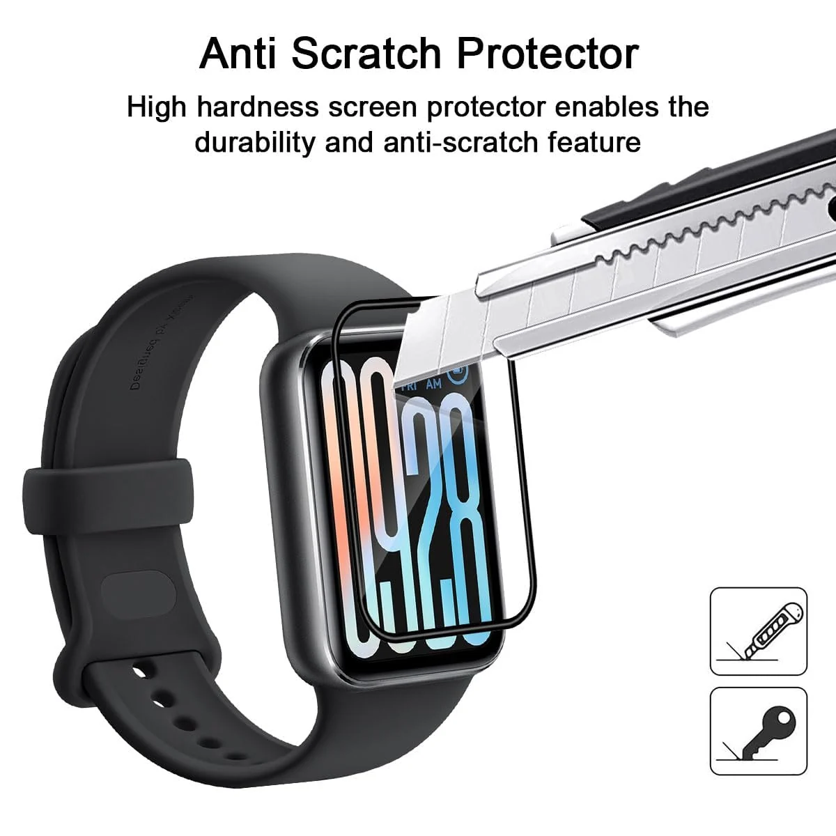 DL3 Mobilak Screen Protector For Xiaomi Smart Band 9 Pro/Xiaomi Mi Band 9 Pro, 3D Curved Soft Edge Protective Film [Anti-Scratch] [Bubble Free] [Ultra Shatterproof] [High Sensitive] (Not Glass) - Black